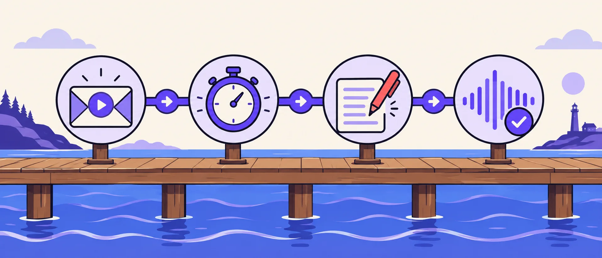The four-step test every tool goes through: one real newsletter task, then timing the draft, counting the editing needed, and checking the voice match