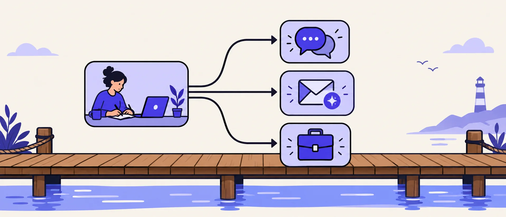 How to pick a starting point: a solo writer can go three ways - a free drafting chatbot, a newsletter platform with AI built in, or a paid marketing tool